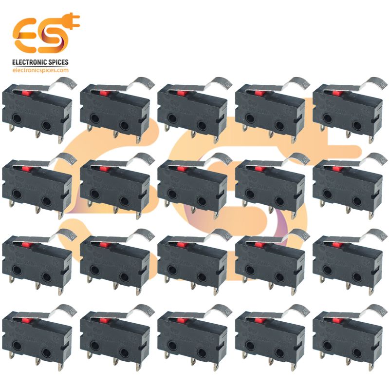 Buy 10T85 5A 125V SPDT Curved Handle Metal Micro Lever Switch Pack of ...